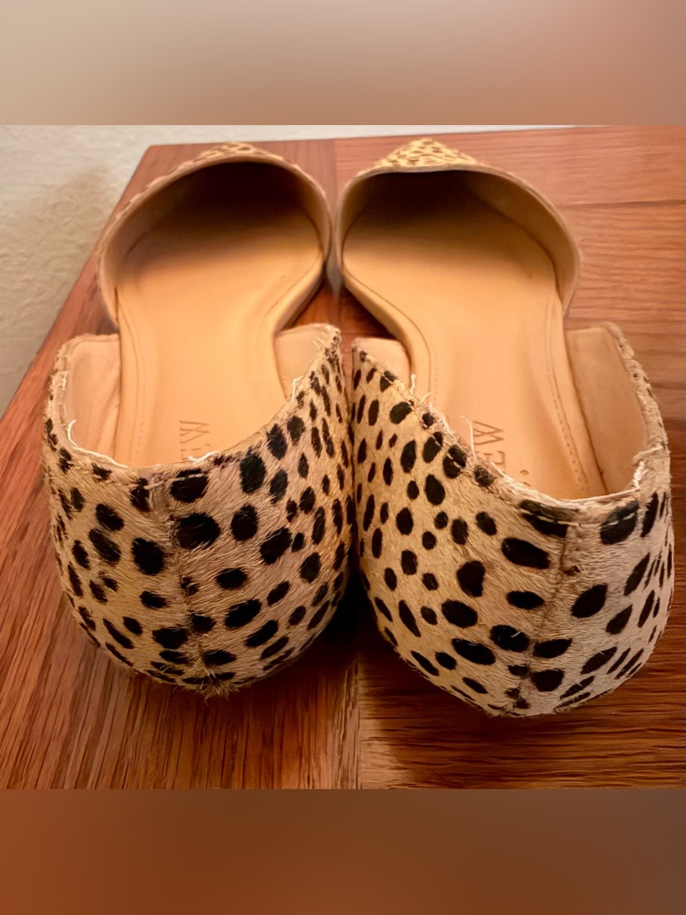 J Crew Spot Dot Zoe Calf Hair D’Orsay Flats - Tan/Black, Size 7. - Picture 7 of 12